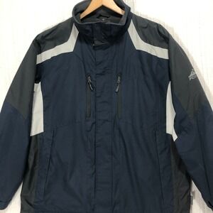 Free Country Jacket Waterproof Insulated Hooded Winter Coat‎ Blue Gray Men's L